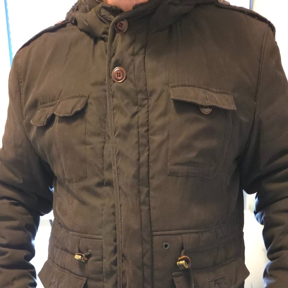 Yozai Men's Winter Jacket/ Coat with Multi Pockets and Detachable Hood